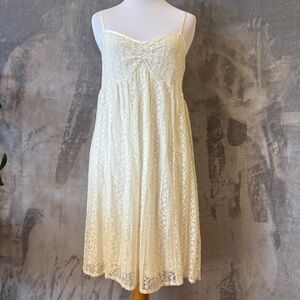 Kersh Lace Cream Boho Sweetheart Wedding Guest Coquette Girl Sundress Sz XL